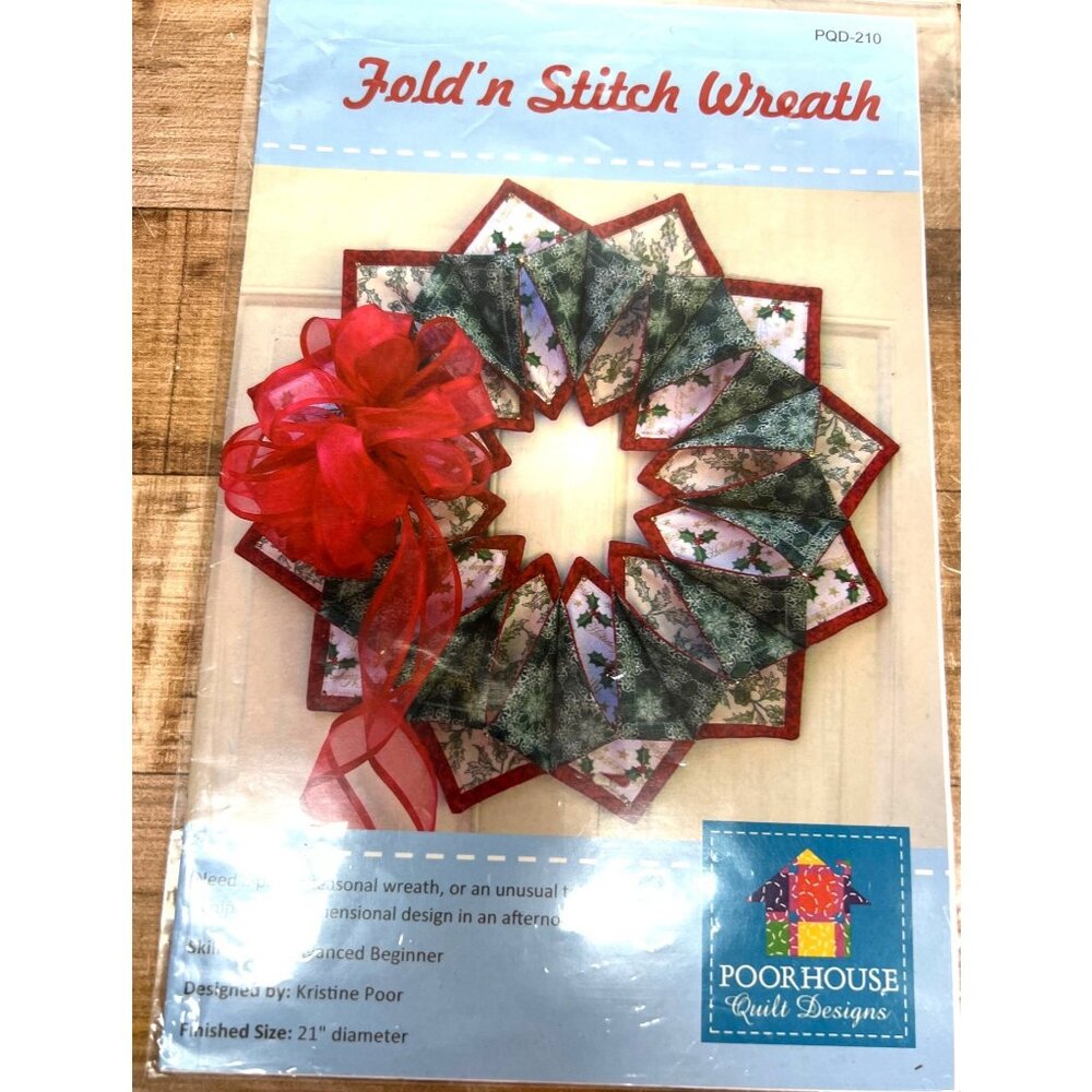 FoldN Stitch Wreath Pattern By Poorhouse Quilt Designs For Advanced Beginners 21